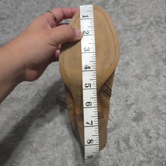 ALDO Mathia Brown Cognac Genuine Suede Block Heel Booties, Pre-loved, Zipper, 7 - Picture 12 of 16